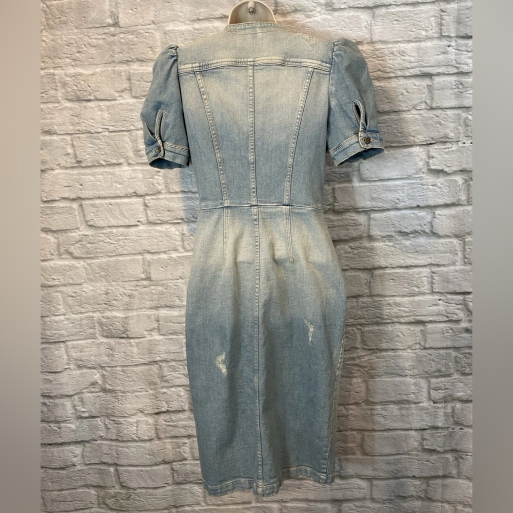 NWT Retrofete Annie Dress Light Blue Denim Distressed Sz S MSRP $495 - Picture 9 of 10